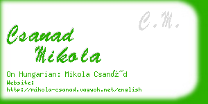 csanad mikola business card